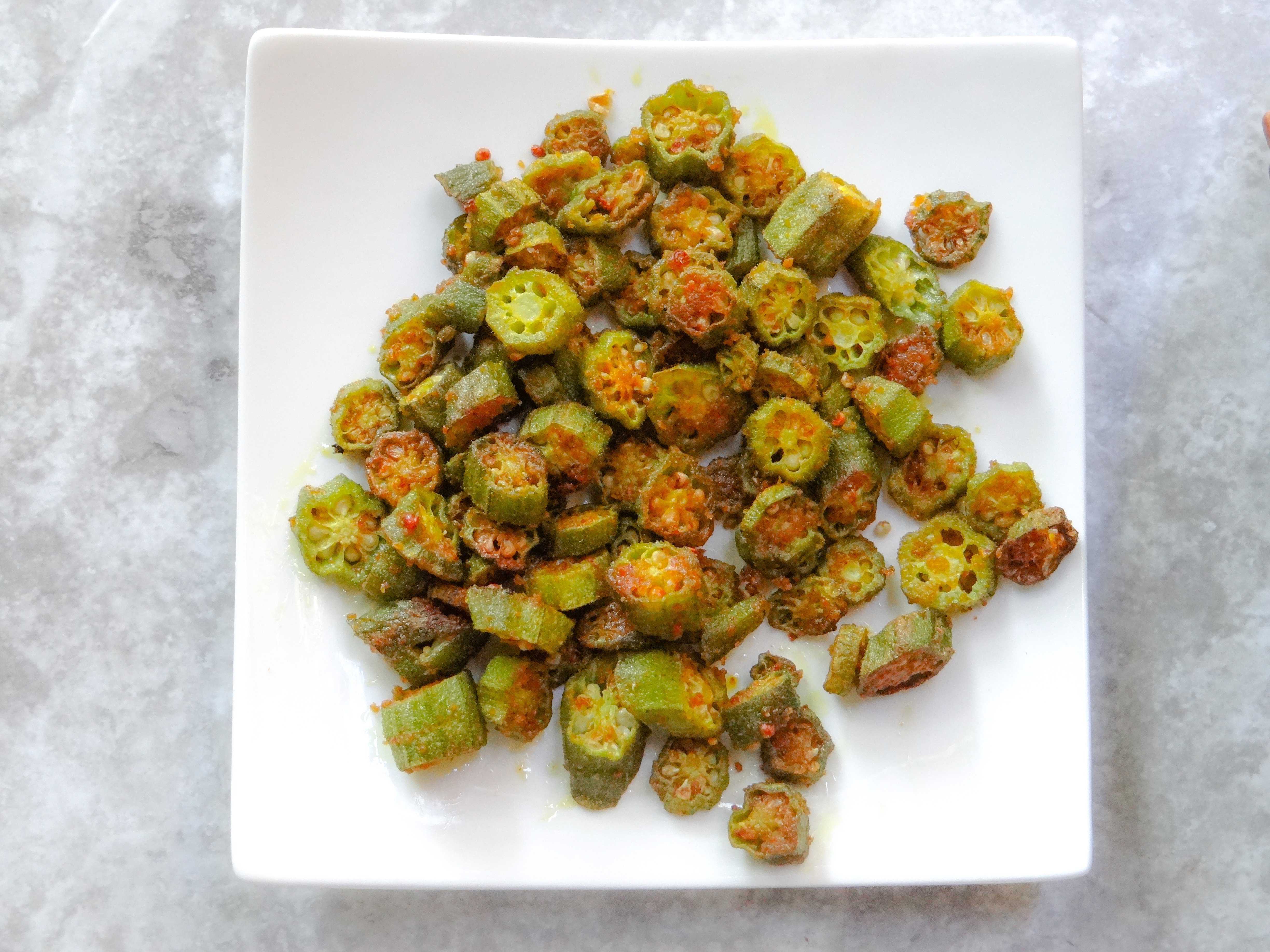 Roasted Okra - Sizzling Bite Roasted Okra % Side dish